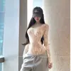 Camisa Blanca de Encaje con Cuello Redondo y Mangas Largas Estilo Hot Girl para Mujer en Invierno, Camisa Base Ajustada a la Cintura, Prenda Interior de Deseo Puro Top de una Pieza