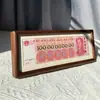 Estructura de Mortaja y Espiga, Marco de Fotos de 10 Mil Millones de Yuanes, Madera Maciza Nogal Sudamericano, Decoración de Monedas, Juego de Seis Marcos de 10 Mil Millones