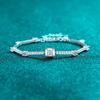 S925 prata esterlina moissanite quadrado saco pulseira feminina retro simples açúcar design requintado high-end sentido para namorada
