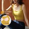Algodão Bonito Voltar Pequeno Camisola Colete Interno Feminino com Almofada no Peito Copo Uma Peça Curto Exterior Vestindo Tubo de Umbigo Bottoming Top
