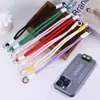 Cordón para Teléfono Móvil de Doble Botón Celebridad de Internet Lindo Color Macarrón Cuerda para Teléfono Móvil Multicolor Cadena para Teléfono Móvil de Combinación de Colores Corta Venta al por Mayor