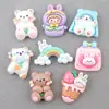 Materiales para Decoraciones de Fundas de Teléfono de Resina de Pegamento Cremoso para Bricolaje: Oso de Queso, Conejito Lindo, Dijes de Animales para Zapatos Crocs