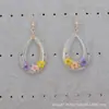 Pendientes de Resina con Flores Secas Reales de Estilo Fresco y Dulce Diseño de Nicho Personalidad Irregular Moda de Gama Alta Ganchos para Orejas