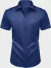 Camisa casual de manga corta con botones para hombre, elástica en cuatro direcciones, transfronteriza, libre de arrugas, para verano, elástica, de negocios, no planchar, formal