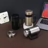 Termo de Acero Inoxidable 304 para Té, Vaso de Agua de Oficina con Asa y Colador de Té, Regalo de Negocios para Hombres y Mujeres, Logo al por Mayor