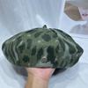 Moda coreana boina leopardo niños primavera y otoño cara pequeña retro casual pintor gorro calabaza todo-fósforo gorro brote
