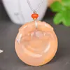 Flor de jade dorado de Xinjiang collar colgante Dudu pez colgante Garra de conejo de jade Garra estilo étnico cadena de suéter accesorios