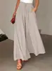 2026 Venda Quente Cruzada Europeia e Americana Primavera/Verão Calça Wide Leg com Cintura Elástica e Estampa de Bolinhas Calça Saia Longa Roupas Femininas