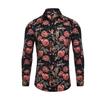Transfronteiriço Outono 2025 Novo Cardigã Masculino Europeu e Americano Camisa Casual Estampada Masculina Cardigã Camisa de Manga Longa Masculino