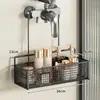 Cesta colgante para estante de ducha, estante de almacenamiento para baño sin taladro, estante para baño para inodoro para almacenamiento de gel de ducha y champú