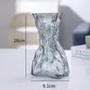 Jarrón de cristal en forma de cono, estilo ins nórdico, jarrón transparente grande y simple para bambú hidropónico, decoración de arreglo floral de escritorio y sala de estar
