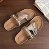 Chinelos Birkenstock Estilo Novo 2026 com Saia, Chinelos com Tira entre os Dedos Celebridade da Internet, Sandálias de Praia de Solado Grosso para Uso Externo no Verão para Mulheres