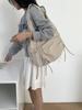 2025 Bolsa Plegable de Nicho Ligera de Gran Capacidad de Nylon para Mujer con Cordón Distintiva Street Casual Bolso de Hombro Grande