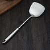 Espátula de Fritar de Aço Inoxidável 304 com Cabo, Utensílio de Cozinha Resistente ao Calor, Atacado do Fabricante, Colher de Cozinha de Grau Alimentício
