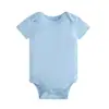 Mameluco liso de algodón puro clase A para bebé, de manga corta, enterizo delgado para recién nacidos, ropa de casa para bebé para aire acondicionado, venta al por mayor