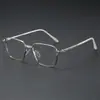 Gafas Temu anti luz azul para hombre con miopía, montura cuadrada de metal, montura completa estilo étnico, montura de lente plana adelgazante, Verano 2026
