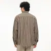 Camisa de Rayas para Hombre 2026 Otoño Nuevo Estilo Solapa Versátil Casual Marca Trendy Retro Japonés Algodón Holgado