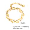 El más fácil de combinar Pulsera Ovalada con Forma de Corazón Chapada en Oro de Acero Inoxidable para Mujer Accesorios de Moda con Estilo Quanxi Water Br-2161