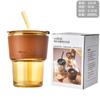 Vaso de bambú popote Vaso bebida vaso de café vaso de agua para estudiante apertura promoción publicitaria regalo Vaso push vaso de vidrio vaso de agua