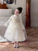Conjunto de Vestido Novo Estilo Outono para Meninas Conjunto de Duas Peças Saia Bufante de Tule com Camisola Vestido Camada Base Infantil
