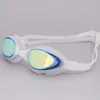 Gafas de natación impermeables y antivaho para adultos con lentes electrochapadas de silicona, Gafas de natación de montaje en cabeza sin apretar, Miopía transfronteriza al por mayor