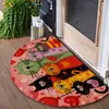 Felpudo Decorativo Interior Semicircular Estilo Americano Temu, Alfombrilla de Pie Absorbente de Agua y Resistente a Manchas para Baño, Alfombrilla de Piso Resistente al Desgaste y Fácil de Cuidar para Habitación