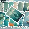 36 Peças de Adesivos de Carimbos Retro Menina do Oceano, Estilo Conto de Fadas Curativo Adesivos de Decoração para Diário DIY Atacado