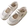 Sapatos Baixos Jx de Malha Vazada com Boca Rasa e Velcro para Mulheres 2026 Verão Respiráveis Versáteis Casuais Mary Jane Sapatos Femininos