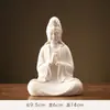 Cerâmica Nanhai Bodhisattva Guanyin Estátua de Buda Sala de Estar Doméstico Sentado Lótus Desertificação Ornamentos Círculo de Luz Batendo Dez Estátuas do Bodhisattva Guanyin