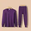 Conjunto de ropa interior térmica de otoño para hombre de la marca Source, algodón puro, fino, cálido, cuello redondo, talla grande, para mediana edad y mayores, venta al por mayor y entrega directa
