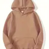 Sudadera con capucha cálida de forro polar, color liso, para hombre, casual, moda, adecuada para