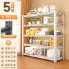 Prateleiras de casa estantes multicamadas de piso armazém varanda estante de armazenamento lavanderia supermercado comercial estante de armazenamento de aço
