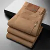 Roupas Masculinas / Novidade Outono e Inverno Luxo Negócios Estilo Europeu Slim Fit Stretch Jeans de Perna Reta Marca Tendência Calças Grossas