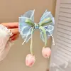 Pinzas para el Cabello de Niña con Lazo Estilo Coreano, Elegantes Tulipanes Nuevos Accesorios para el Cabello, Pinzas para el Cabello de Flores, Lindos Accesorios para el Cabello Frescos de Princesa