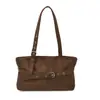 Bolsa Tote Casual para o Dia a Dia Feminina 2025 Outono Novo Estilo Moda Grande Capacidade Plissada Retrô Bolsa de Ombro