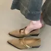 Zapatos de Mujer Chuyuji Estilo Retro Francés Punta Fina Mary Jane Bajos 2026 Modelo Nuevo Correa Única Tacón Medio Elegante para Mujer