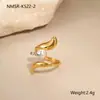 Anillo de Acero Inoxidable con Perla, Diseño Abierto, Estilo Europeo y Americano Otoñal, Nuevo en Ins, Joyería de Mano de Moda