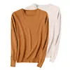 Conjunto de dos piezas Otoño e Invierno Suéter Pulóver para Mujer Cuello Redondo Tejido de Punto Holgado Color Sólido Manga Larga Talla Grande Capa Base Versátil