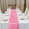 Suministro del Fabricante Camino de Mesa de Satén Borde Cerrado de Alta Densidad Decoración de Boda Mantel de Seda Satén Fiesta de Hotel Camino de Mesa Especial