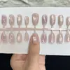 Círculo de Gatos Uñas Portátiles Hechas a Mano 30 Piezas al por Mayor Uñas Portátiles para Manicura Ojo de Gato con Cuentas de Vidrio para un Look Blanqueador y de Deseo Puro