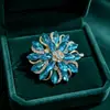 Broche Flor de Color Diamante Industria Pesada Dorada Pin Diamante Corte Marqués Color Arcoíris Adorno Decorativo para Vestido de Noche Abrigo Fabricante