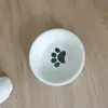 Comedero de cerámica para gatos con marco de madera protector de cuello transfronterizo, antivuelco, apertura inclinada para comer, cuenco de doble propósito para que los gatos beban y coman