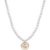 Nuevo Collar de Perla de Agua Fresca de Arroz con Colgante de Vidrio Esmaltado Rosa Tulipán Blanco Perlescente Cadena para Clavícula Mujer