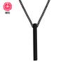 Colar de barra quadrada de aço inoxidável transfronteiriço com nome de letras, pingente de barra tridimensional, colar de barra gravado
