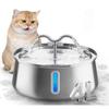 Dispensador de Agua para Mascotas de Acero Inoxidable Alimentador Inteligente de Agua Led para Gatos y Perros Purificación de Agua de Doble Capa Plato para Beber Tazón de Agua