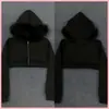 Tendencia Calle Y2K Otoño/Invierno Transfronterizo Europeo y Americano Chica Popular Ajustado Dobladillo Crudo Patchwork Moda Sudadera Corta Chaqueta Top
