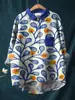 Camisa de Manga Larga Estilo Europeo Cárdigan de 5 Botones Camisa Estilo Hawaiano Top para Mujer Moda Tendencia Personalizable