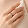 Anel Articulado para Mulheres, Anel de Banda Liso Irregular, Design de Nicho, Anel para Dedo Indicador Preto, Anel de Cauda, Acessório de Moda Tendência