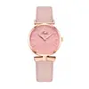 Reloj de Cuarzo para Mujer con Correa de Imitación de Cuero, Lazo y Relieve de Hojas, Moda Transfronteriza