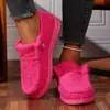 Zapatos de Algodón Nuevos de Invierno para Mujer Tallas Grandes, con Forro de Felpa, sin Cordones, Mocasines Casuales Cómodos, Engrosados y Cálidos